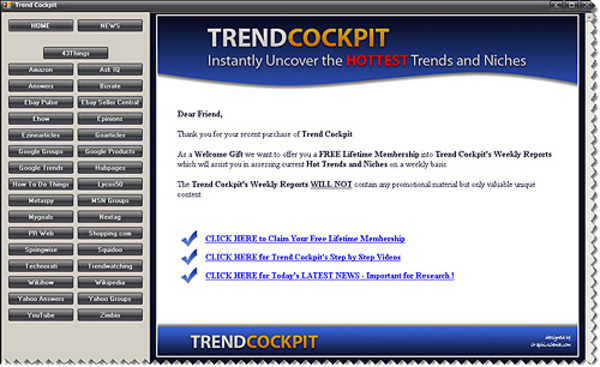 Product picture Trend Cockpit: Uncover the most lucrative trends and niches 